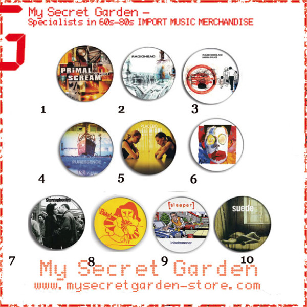 90 S Brit Bop Indie Band Music Pinback Button Badge Set 1b