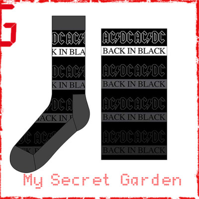 AC/DC - Back In Black Official Unisex Ankle Socks ( UK Size 7 - 11) ***READY TO SHIP from Hong Kong***