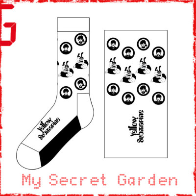 The Beatles - Band & Meanies Monochrome Official Unisex Ankle Socks  ( UK Size 7 - 11) ***READY TO SHIP from Hong Kong***