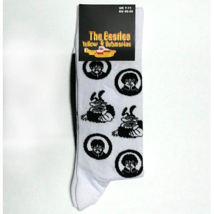 The Beatles - Band & Meanies Monochrome Official Unisex Ankle Socks  ( UK Size 7 - 11) ***READY TO SHIP from Hong Kong***