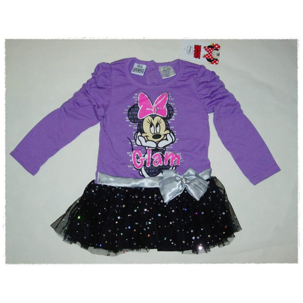 Minnie Mouse - Disney purple Top Tutu One Piece Official LONG SLEEVE Girl  Dress ( 2T ) ***READY