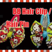 Cartoon Grosgrain Ribbon Hair Bow ( BB Hair Clip / Hair Pin )